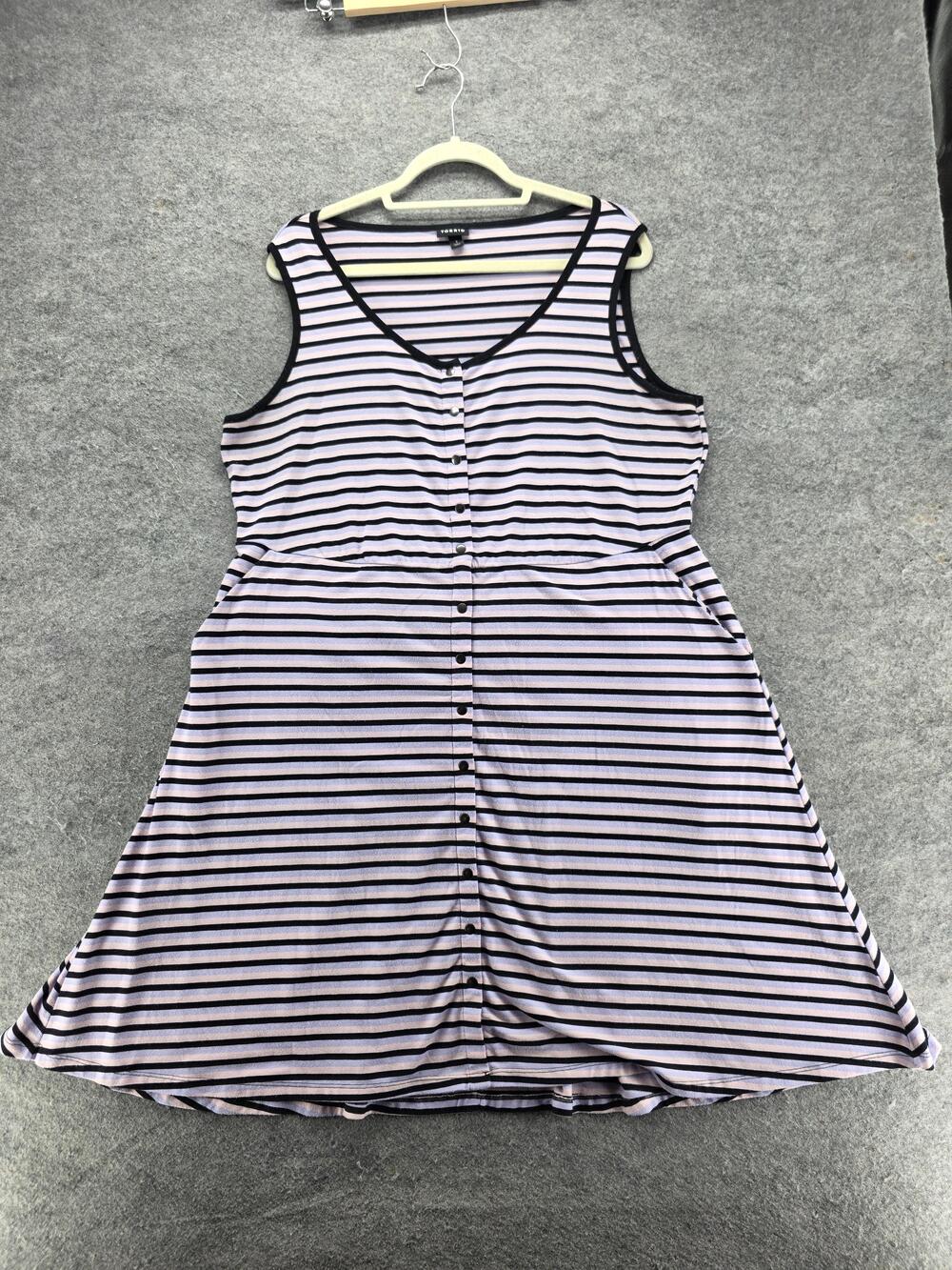 Torrid Dress Womens 1 Multicolor Fit & Flare Knee Length Tank V-Neck Striped